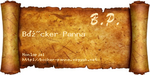 Böcker Panna névjegykártya